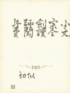 丹师剑宗小说免费阅读全文封面