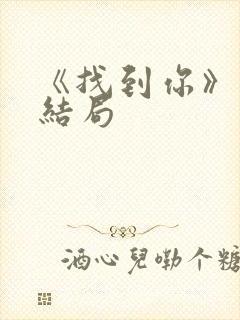 《找到你》最后结局封面