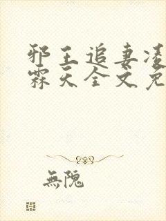 邪王追妻凌瑜萧霖天全文免费阅读封面