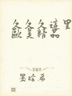 久久久这里只有欧美精品