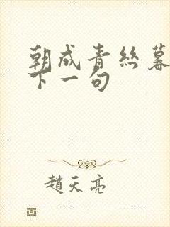 朝成青丝暮成雪下一句