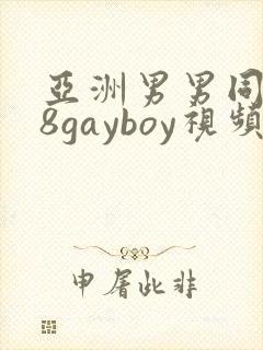 亚洲男男同性18gayboy视频