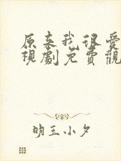 原来我很爱你电视剧免费观看全集封面