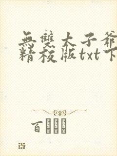 无双太子爷完本精校版txt下载