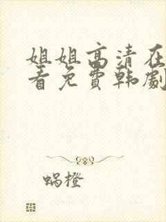 姐姐高清在线观看免费韩剧