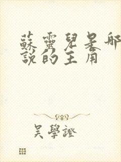 苏灵儿是哪部小说的主角