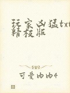 玩家凶猛txt精校版封面