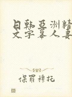 日韩亚洲精品中文字幕人妻精品