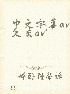 中文字幕av久久爽av'