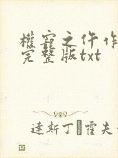 权宠之仵作医妃完整版txt封面