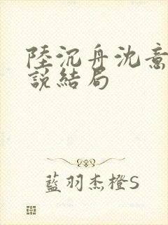 陆沉舟沈意欢小说结局封面