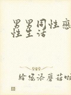 男男同性恋怎么性生活