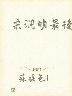 宋洞明最后结局