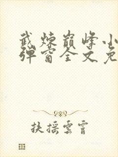 武炼巅峰小说无弹窗全文免费阅读封面