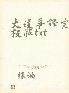 大道争锋完整精校版txt