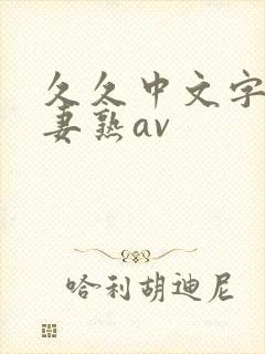 久久中文字幕人妻熟av