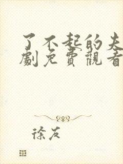 了不起的夫人短剧免费观看全集高清