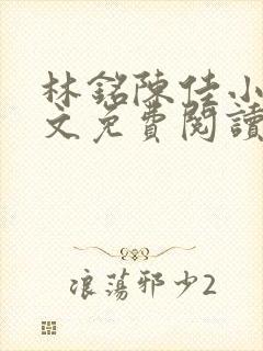 林铭陈佳小说全文免费阅读最新章节