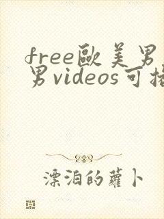 free欧美男男videos可播放