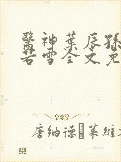 医神叶辰孙怡夏若雪全文免费阅读封面