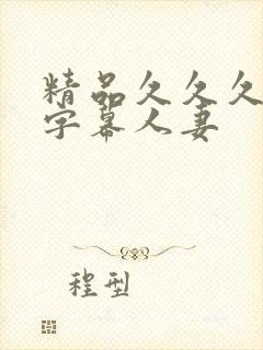 精品久久久中文字幕人妻