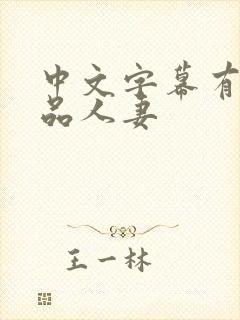 中文字幕有码精品人妻