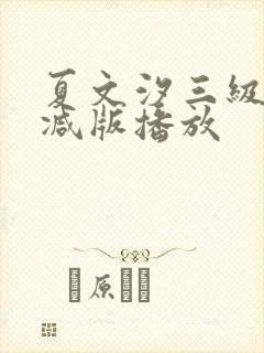 夏文汐三级无删减版播放
