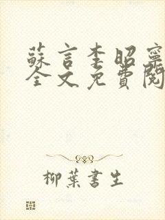 苏言李昭宁小说全文免费阅读