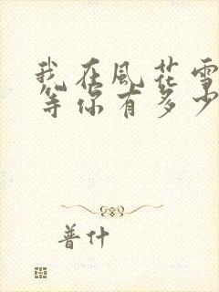 我在风花雪月里等你有多少字