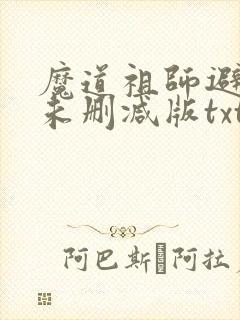 魔道祖师避尘篇未删减版txt封面
