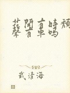 花开有时颓靡无声有车吗封面