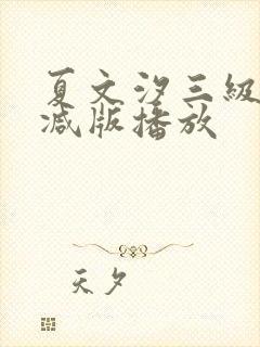 夏文汐三级无删减版播放