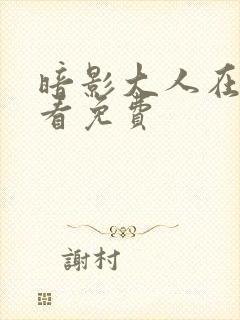 暗影大人在线观看免费封面