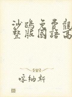 沙鸥免费观看完整版国语高清在线