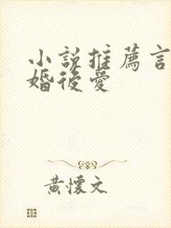 小说推荐言情先婚后爱封面