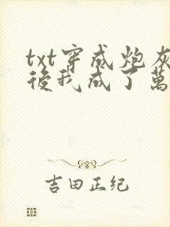 txt穿成炮灰后我成了万人迷封面