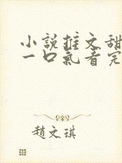 小说推文甜宠文一口气看完