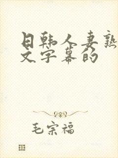 日韩人妻熟女中文字幕的