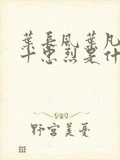 叶长风叶凡一门十忠烈是什么小说