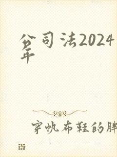 公司法2024年