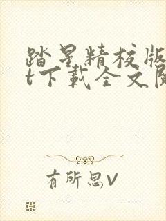 踏星精校版txt下载全文阅读