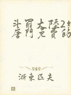 斗罗大陆2绝世唐门免费的封面