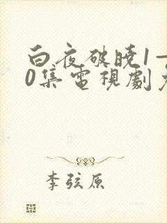 白夜破晓1—40集电视剧免费观看