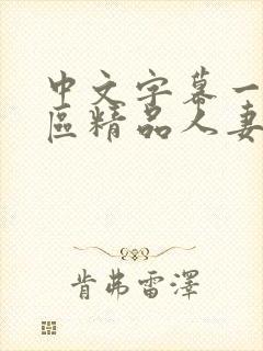 中文字幕一区二区精品人妻