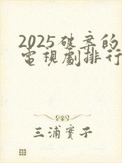 2025破案的电视剧排行榜前十名封面