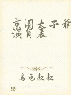 京圈太子爷短剧演员表