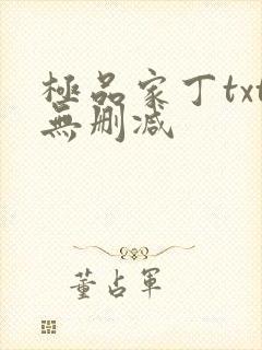 极品家丁txt无删减
