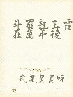 斗罗龙王霍雨浩在万年后封面