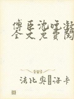 傅臣沈晚凝小说全文免费阅读