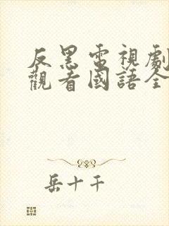 反黑电视剧免费观看国语全集高清